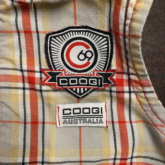 Coogi Baby Plaid Zip Up Vest with Pockets and Hood Red Yellow Grey 3-6 months - Picture 3 of 6